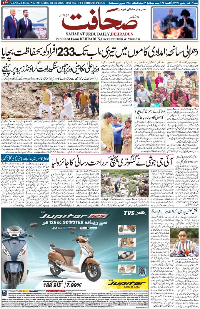 The Sahafat Mumbai, Urdu Newspaper India, Indian Newspapers, Urdu Akhbar, Urdu News Hindustan
