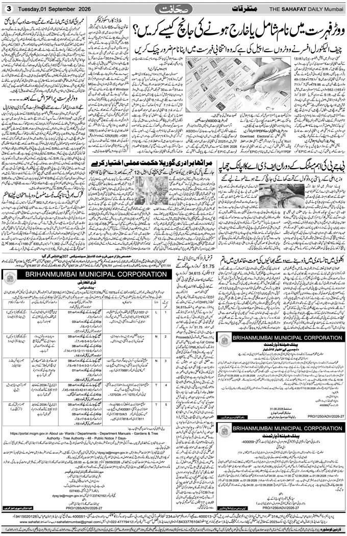 The Sahafat Mumbai, Urdu Newspaper India, Indian Newspapers, Urdu Akhbar, Urdu News Hindustan