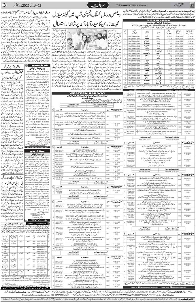 The Sahafat Mumbai, Urdu Newspaper India, Indian Newspapers, Urdu Akhbar, Urdu News Hindustan