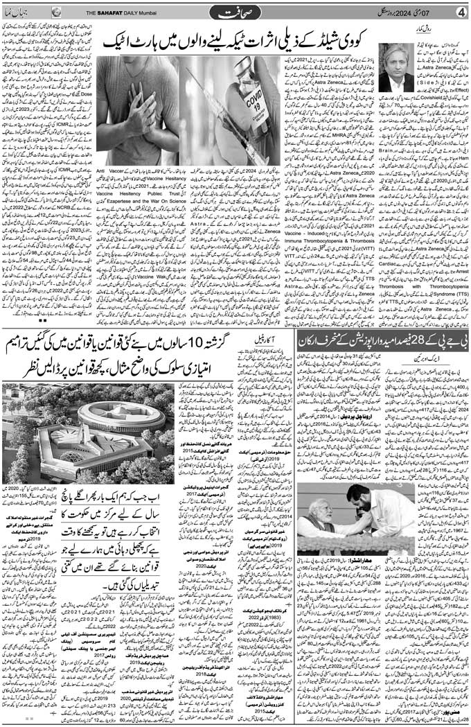 The Sahafat Mumbai, Urdu Newspaper India, Indian Newspapers, Urdu Akhbar, Urdu News Hindustan