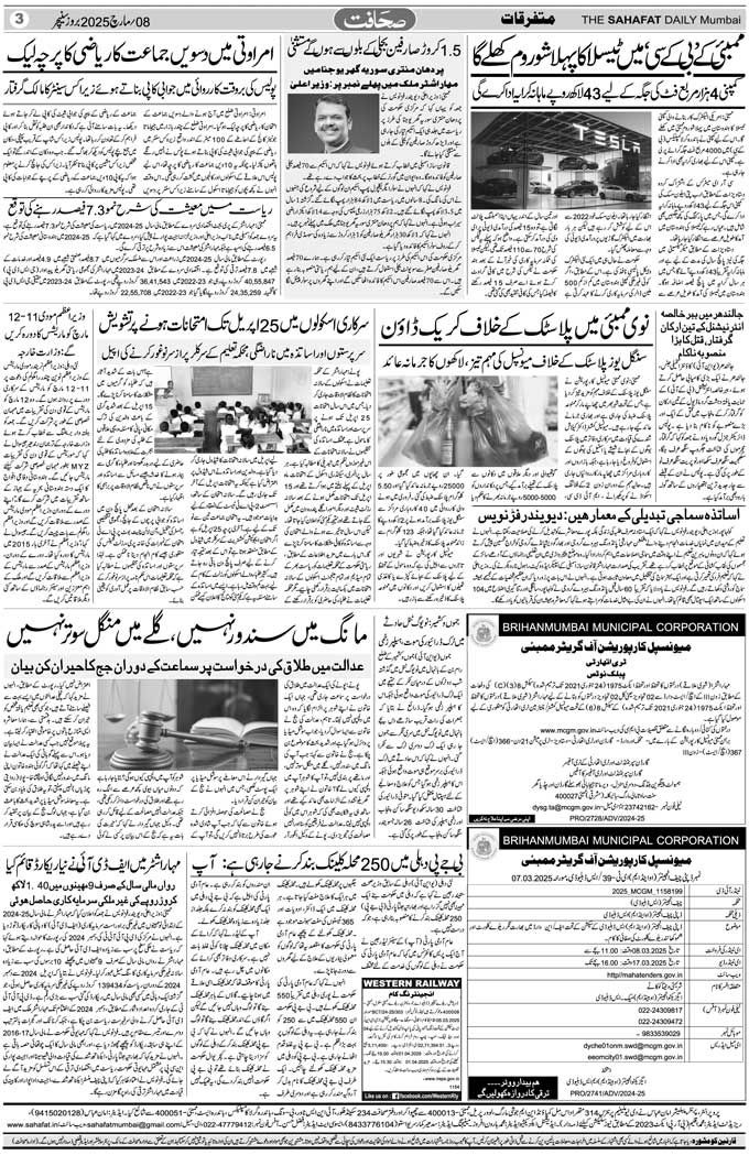 The Sahafat Mumbai, Urdu Newspaper India, Indian Newspapers, Urdu Akhbar, Urdu News Hindustan