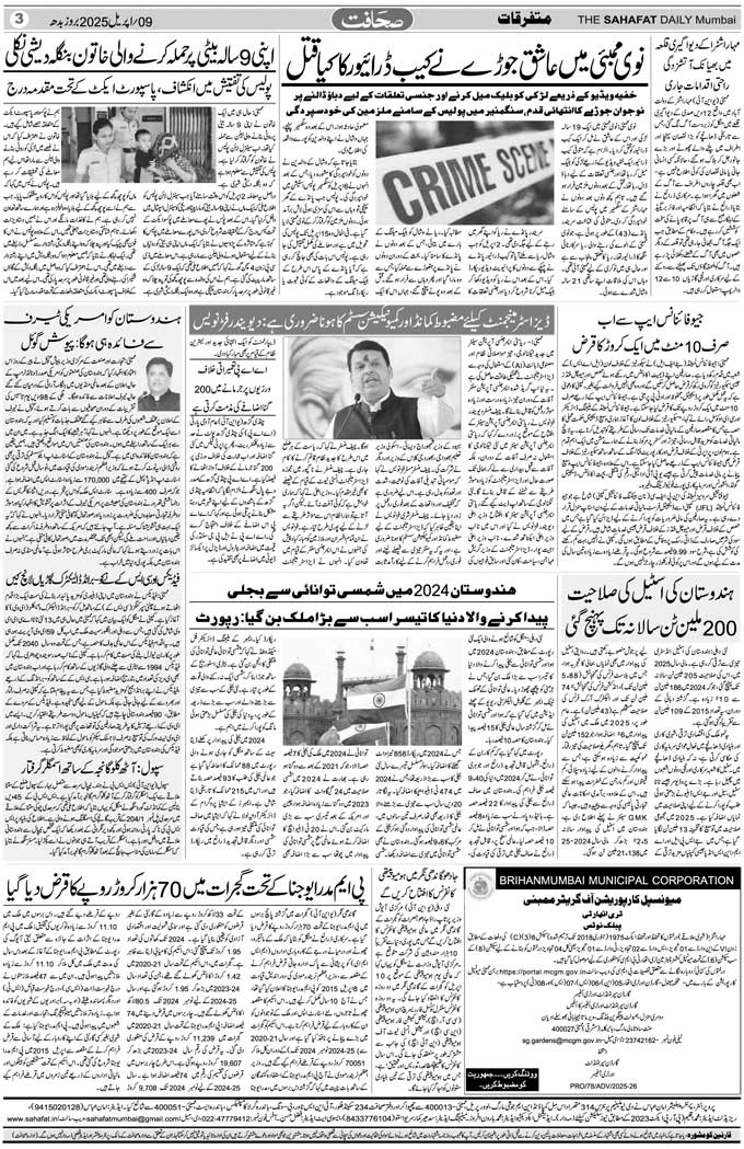 The Sahafat Mumbai, Urdu Newspaper India, Indian Newspapers, Urdu Akhbar, Urdu News Hindustan