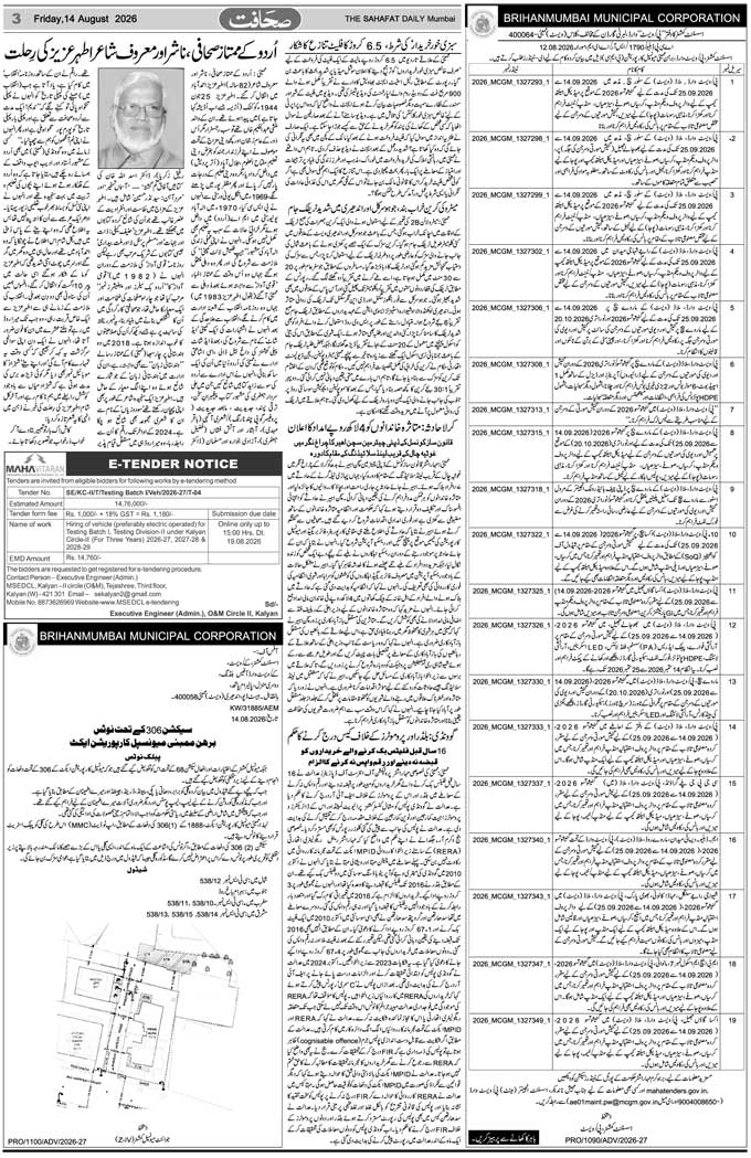 The Sahafat Mumbai, Urdu Newspaper India, Indian Newspapers, Urdu Akhbar, Urdu News Hindustan