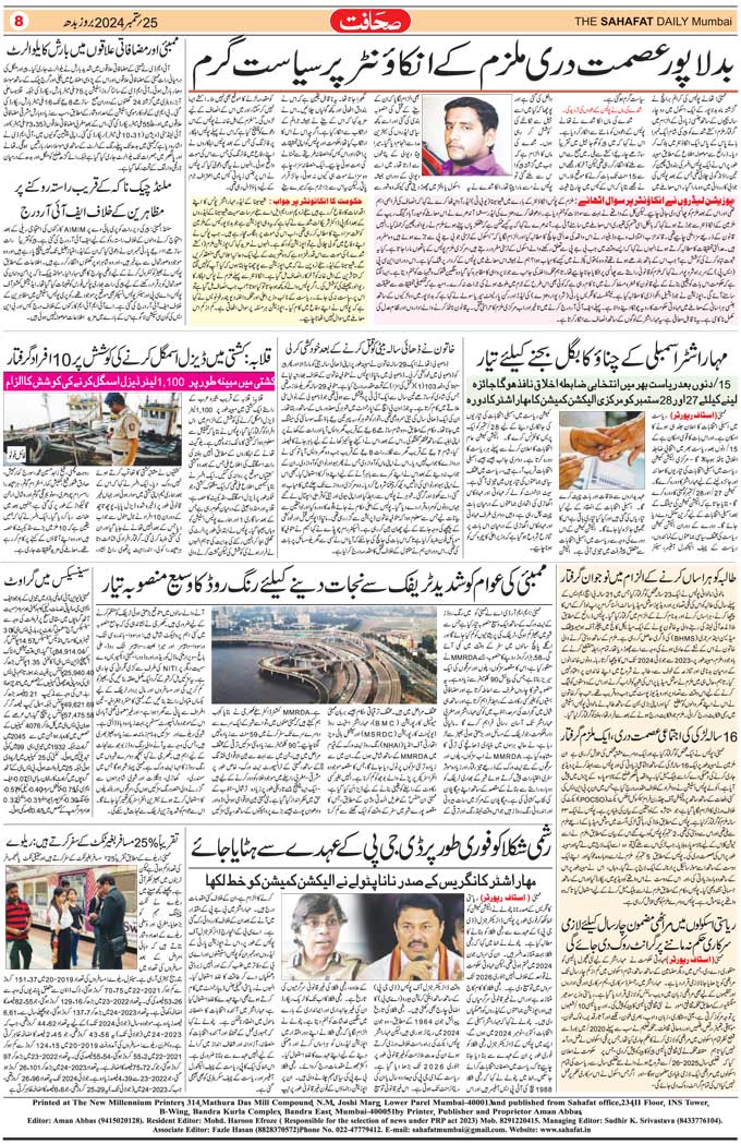 The Sahafat Mumbai, Urdu Newspaper India, Indian Newspapers, Urdu Akhbar, Urdu News Hindustan