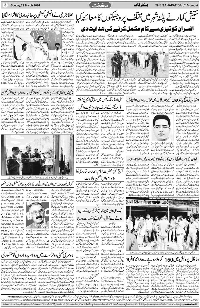The Sahafat Mumbai, Urdu Newspaper India, Indian Newspapers, Urdu Akhbar, Urdu News Hindustan